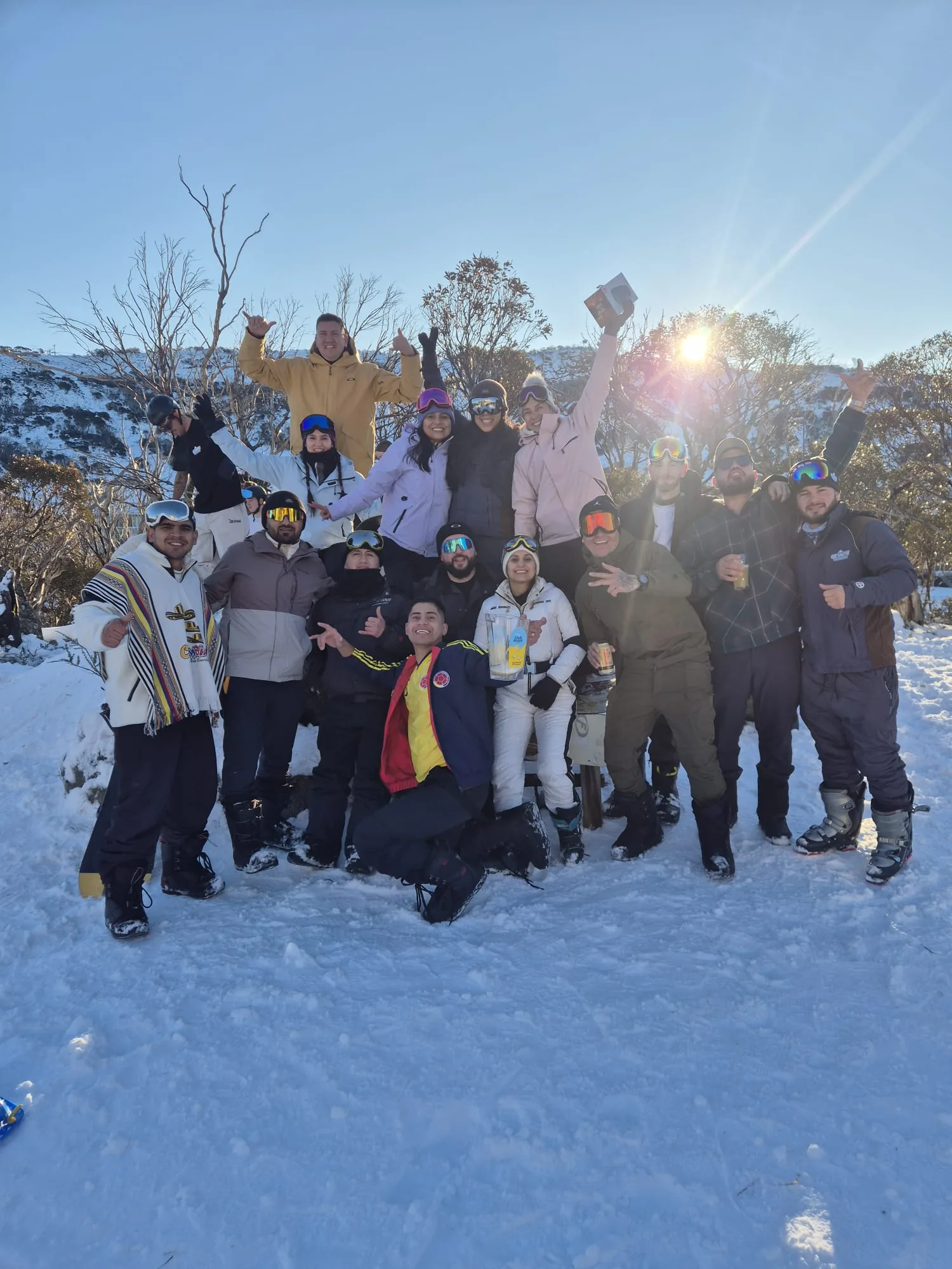 Grupo del Winter Trip 2026 en la nieve